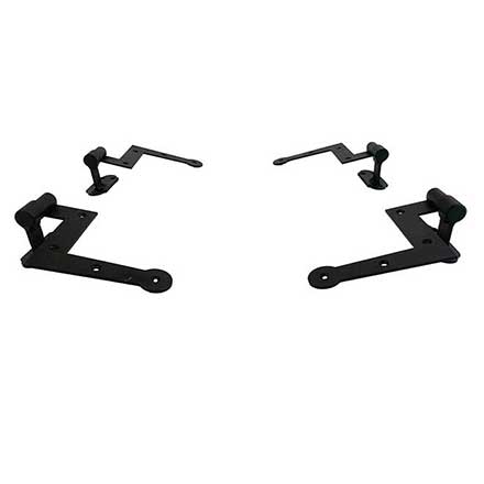 John Wright [088514SS] Stainless Steel Shutter Hinge Set - New York Style - Proud Mount - Flat Black - 0 Offset