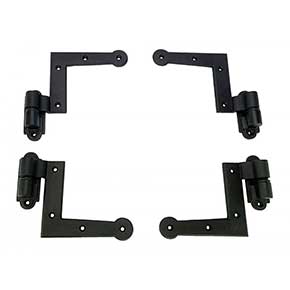 John Wright [088535] Cast Iron Shutter Hinge Set - New York Style - Flush Mount - Flat Black - 3/4" Offset
