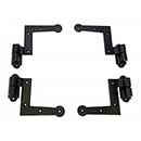 John Wright [088535] Cast Iron Shutter Hinge Set - New York Style - Flush Mount - Flat Black - 3/4" Offset