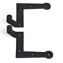 John Wright [088510L] Cast Iron Shutter L-Strap Hinge - NY Style - Flat Black - Left Hand - 1 1/2" Offset