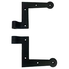 John Wright [088532WP] Cast Iron Shutter Mid Range Hinge - NY Style - Flat Black - 7" L - 0 Offset