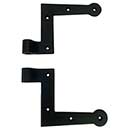 John Wright [088514L] Cast Iron Shutter L-Strap Hinge - NY Style - Flat Black - Left Hand - 0 Offset