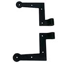 John Wright [088514R] Cast Iron Shutter L-Strap Hinge - NY Style - Flat Black - Right Hand - 0 Offset