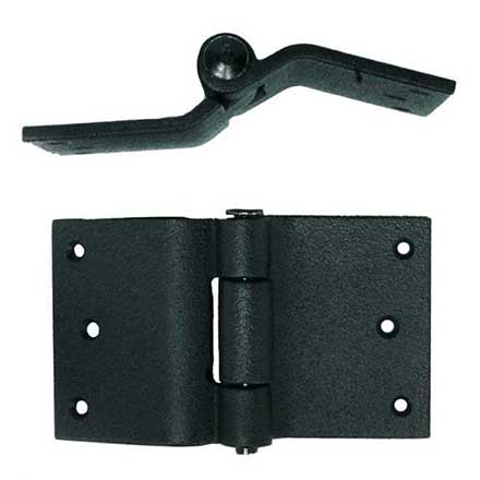 John Wright [088385] Cast Iron Curved Offset Shutter Hinge - Loose Pin - Pair - Flat Black Finish - 3&quot; H x 5&quot; W