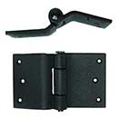 John Wright [088385] Cast Iron Curved Offset Shutter Hinge - Loose Pin - Pair - Flat Black Finish - 3" H x 5" W