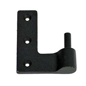 John Wright [088467L] Cast Iron Shutter Pintle - Jamb Mount - Left Hand - 1 1/2" Offset - Flat Black - Pair