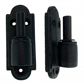 John Wright [088538] Cast Iron Shutter Pintle - Plate Mount - 3/4" Offset - Flat Black