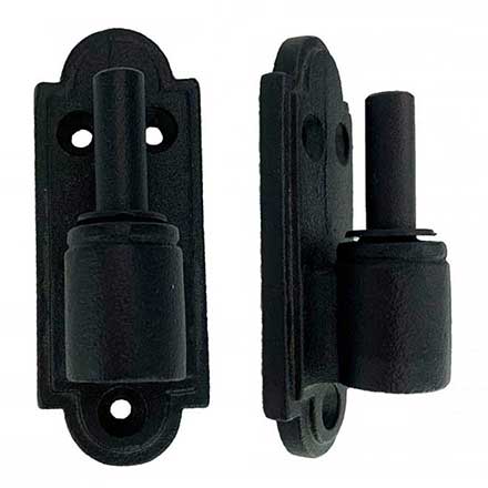 John Wright [088538] Cast Iron Shutter Pintle - NY Style - Plate Mount - 3/4&quot; Offset - Flat Black