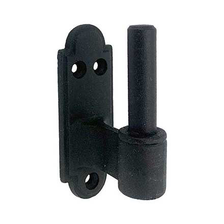 John Wright [088632] Cast Iron Shutter Pintle - Strap Hinge Style - Plate Mount - 1 1/2&quot; Offset - Flat Black