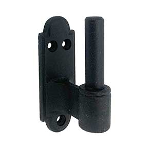 John Wright [088633] Cast Iron Shutter Pintle - Strap Hinge Style - Plate Mount - 2 1/2" Offset - Flat Black