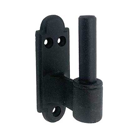 John Wright [088633] Cast Iron Shutter Pintle - Strap Hinge Style - Plate Mount - 2 1/2&quot; Offset - Flat Black