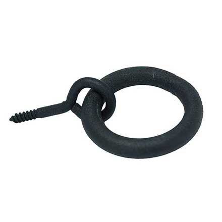 John Wright [088449] Cast Iron Shutter Ring Pull - Screw Mount - Flat Black - 1 1/2&quot; Dia.