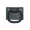 John Wright [088550] Cast Iron Shutter Ring Pull - Plate Mount - Flat Black - 2&quot; L