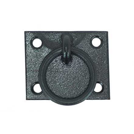 John Wright [088550S] Stainless Steel Shutter Ring Pull - Plate Mount - Flat Black - 2&quot; L