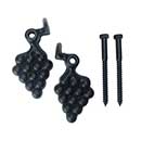 John Wright [088261] Cast Iron Shutter Dogs - Lag Mount - Vintage Grape - Pair - Flat Black - 5 1/2&quot; L