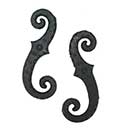 John Wright [088270] Cast Iron Shutter Dogs - Dummy Mount - Classic Scroll - Stippled - Pair - Flat Black - 6 3/4" L