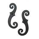 John Wright [088271] Cast Iron Shutter Dogs - Dummy Mount - Classic Scroll - Pair - Flat Black - 6 3/4&quot; L