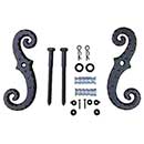 John Wright [088280R] Cast Iron Shutter Dogs - Lag Mount - Classic Scroll - Value Pack - Flat Black - 6 3/4&quot; L