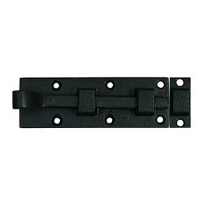 John Wright [088508] Cast Iron Shutter Slide Bolt - Micro - Flat Black - 3 3/8" L