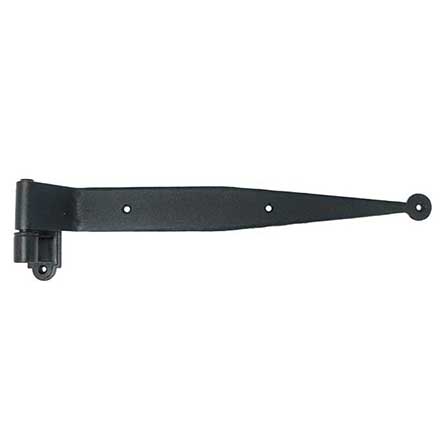 John Wright [088625] Steel Shutter Strap Hinge - Hinge &amp; Pintle Combo - Flat Black - 12&quot; L - 1 1/2&quot; Offset