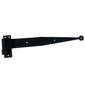 John Wright [088625S] Stainless Steel Shutter Strap Hinge - Hinge & Pintle Combo - Flat Black - 12" L - 1 1/2" Offset