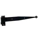 John Wright [088625S] Stainless Steel Shutter Strap Hinge - Hinge & Pintle Combo - Flat Black - 12" L - 1 1/2" Offset - Pair