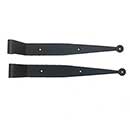 John Wright [088625P] Steel Shutter Strap Hinge - Flat Black - 12" L - 1 1/2" Offset - Pair