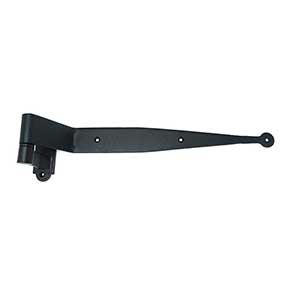 John Wright [088627] Steel Shutter Strap Hinge - Hinge & Pintle Combo - Flat Black - 12" L - 2 1/2" Offset