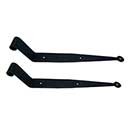 John Wright [088627P] Steel Shutter Strap Hinge - Flat Black - 12&quot; L - 2 1/2&quot; Offset - Pair