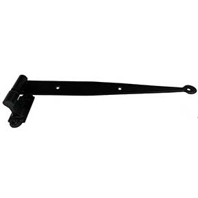 John Wright [088639] Steel Shutter Strap Hinge - Hinge & Pintle Combo - Flat Black - 18 1/4" L - Minimal & 1 7/8" Offset