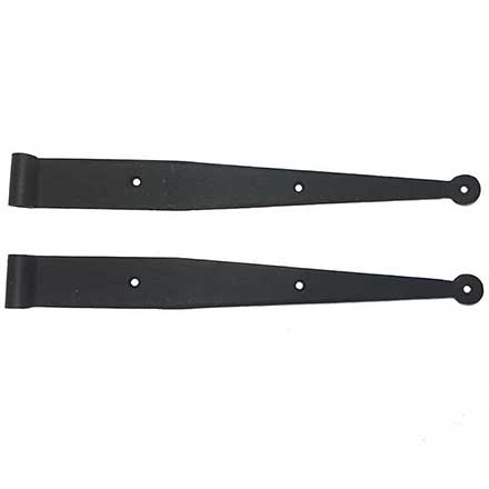 John Wright [088628P] Steel Shutter Strap Hinge - Flat Black - 13 1/4&quot; L - 0 Offset - Pair