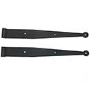 John Wright [088628P] Steel Shutter Strap Hinge - Flat Black - 13 1/4" L - 0 Offset - Pair