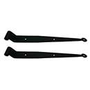 John Wright [088638P] Steel Shutter Strap Hinge - Flat Black - 12" L - 1" Offset - Pair