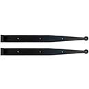 John Wright [088639P] Steel Shutter Strap Hinge - Flat Black - 18 1/4&quot; L - 0 Offset - Pair