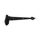 John Wright [088650] Steel Shutter Strap Hinge - Spade Hinge &amp; Pintle Combo - Flat Black - 9 1/4&quot; L - 1&quot; Offset