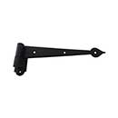 John Wright [088653] Steel Shutter Strap Hinge - Spade Hinge & Pintle Combo - Flat Black - 9 1/4" L - Minimal & 1" Offset - Pair