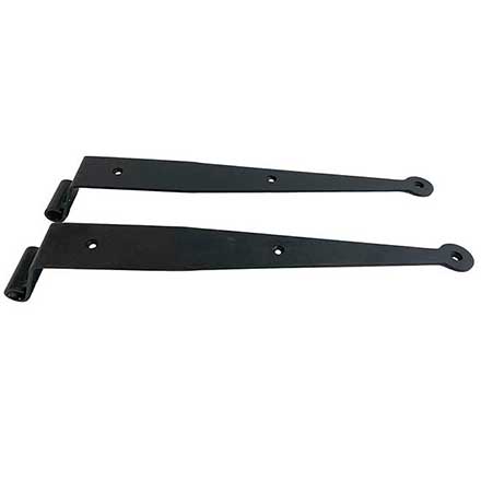 John Wright [088661] Steel Shutter Strap Hinge - Show Hinge - Flat Black - 12&quot; L - 1 1/2&quot; Offset - Pair