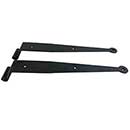 John Wright [088661] Steel Shutter Strap Hinge - Show Hinge - Flat Black - 12" L - 1 1/2" Offset - Pair