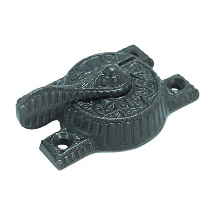 John Wright [088457] Cast Iron Window Sash Lock - Fancy Victorian - Vintage Iron Finish - 2 1/2" L
