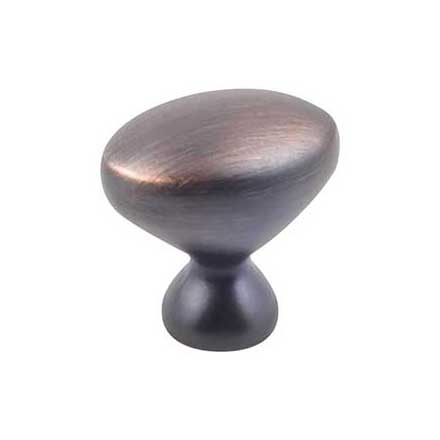 Kasaware [K460BORB-10] Die Cast Zinc Cabinet Knob Multi-Pack - Oval Series - Brushed Oil Rubbed Bronze Finish - 1 1/4&quot; L - 10 Pack