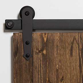 Leatherneck Hardware [2011-0006] 140 Series Flat Track Rolling Cabinet Door Hardware Kit - 201 Arrow Hanger - Single Door - Flat Black Finish - 6