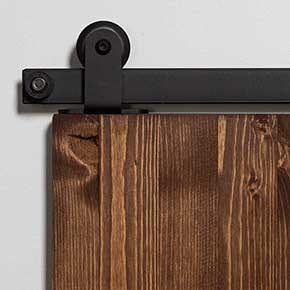 Leatherneck Hardware [2071-0007] 140 Series Flat Track Rolling Cabinet Door Hardware Kit - 207 Top Mount Hanger - Single Door - Flat Black Finish - 7