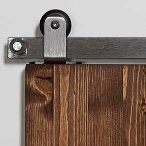 Leatherneck Hardware [2071-9005] 140 Series Flat Track Rolling Cabinet Door Hardware Kit - 207 Top Mount Hanger - Single Door - Brushed Nickel Finish - 5