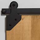 Leatherneck Hardware [2171-0005] 140 Series Flat Track Rolling Cabinet Door Hardware Kit - 217 Corner Hanger - Single Door - Flat Black Finish - 5' Track