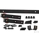 Leatherneck Hardware [1024-0501] 142 Series Flat Track Rolling Barn Door Hardware Kit - 402 Straight Hanger - Single Door - Antique Bronze Finish - 5&#39; Track