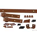 Leatherneck Hardware [1024-7001] 142 Series Flat Track Rolling Barn Door Hardware Kit - 402 Straight Hanger - Single Door - Weathered Rust Finish - 5' Track