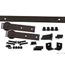 Leatherneck Hardware [1024-8001] 142 Series Flat Track Rolling Barn Door Hardware Kit - 402 Straight Hanger - Single Door - Painted Bronze Finish - 5&#39; Track