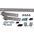 Leatherneck Hardware [1024-9001] 142 Series Flat Track Rolling Barn Door Hardware Kit - 402 Straight Hanger - Single Door - Brushed Nickel Finish - 5&#39; Track