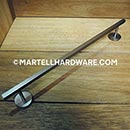 Lew's Hardware [11-002-105] Solid Brass Single Towel Bar - Square Bar - Brushed Nickel Finish - 12" & 15" C/C - 18" L