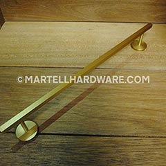 Lew&#39;s Hardware [31-002-105] Solid Brass Single Towel Bar - Square Bar - Brushed Brass Finish - 12&quot; &amp; 15&quot; C/C - 18&quot; L